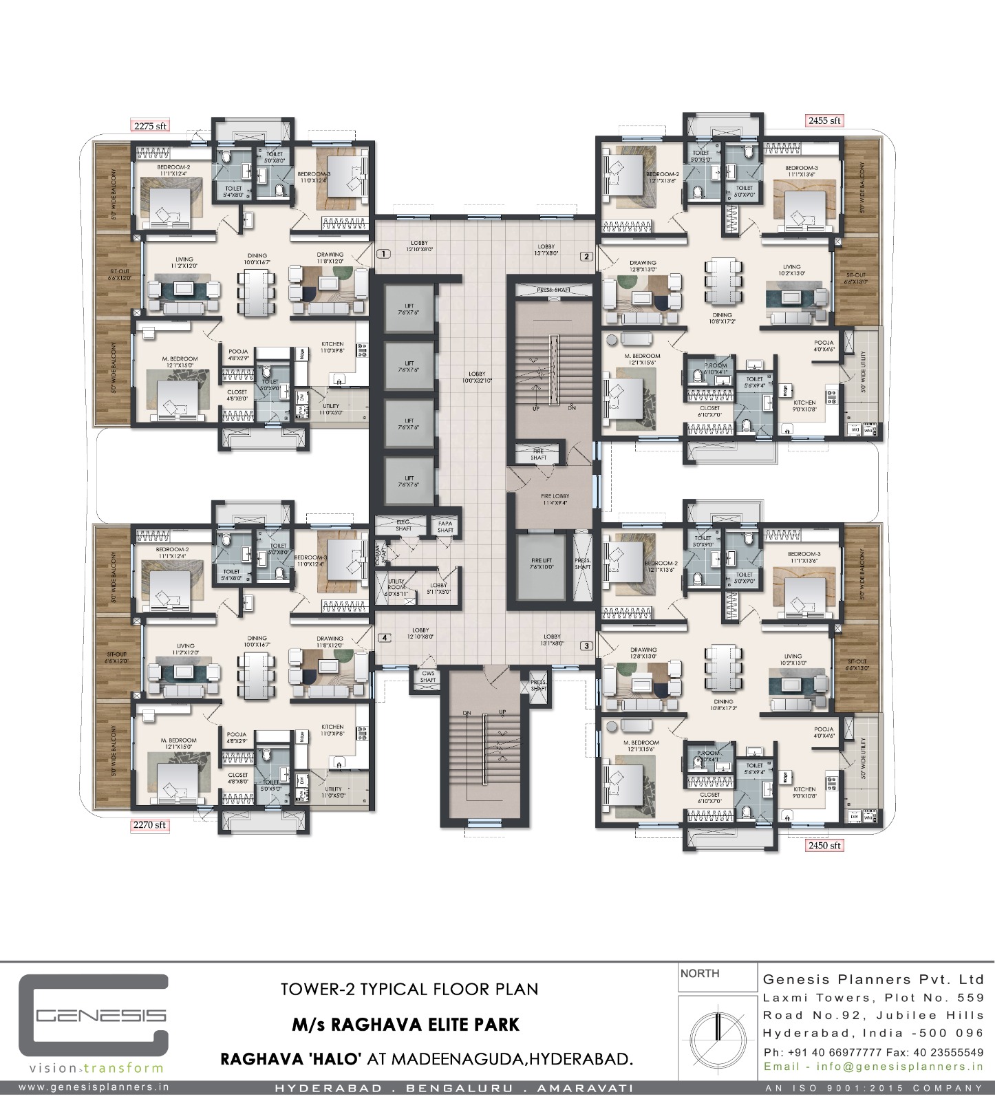 3 BHK Luxury Floor Plan